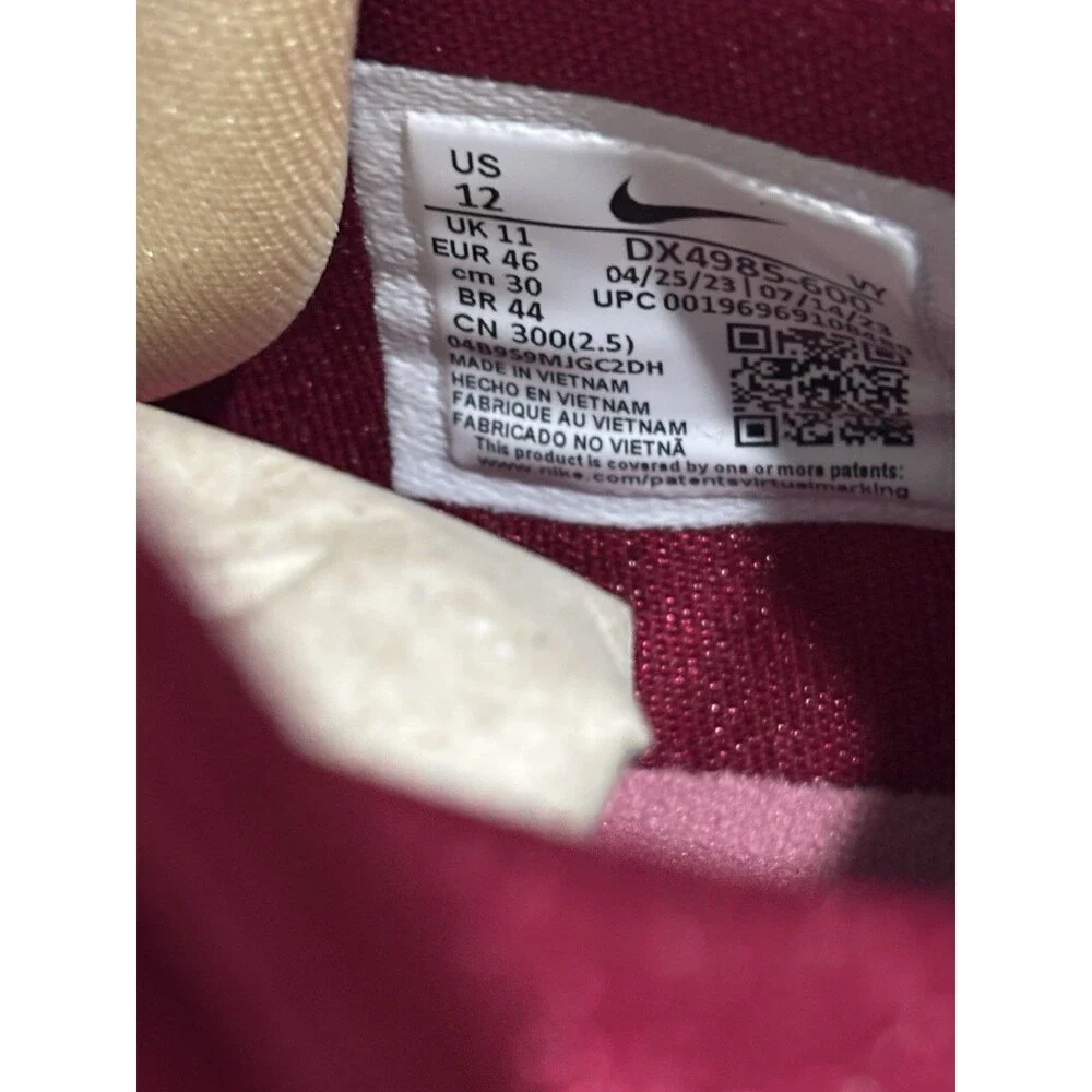 Nike Zoom Freak 5 Red Maroon DX4985-600 Men's Size 12 New Giannis Signature